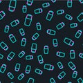 Line Sauna bucket icon isolated seamless pattern on black background. Vector