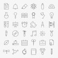 Line School and Education Icons Big Set Royalty Free Stock Photo