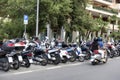 Line of scooters on the street in Sorento Royalty Free Stock Photo