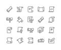 Line Scrolls and Papers Icons Royalty Free Stock Photo