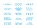 Line sea wave. Water waves, river sea or ocean icons. Isolated simple liquid elements. Abstract beach symbols, tidy