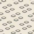 Line seamless monochrome eyelash pattern background eps10