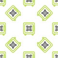 Line Seismograph icon isolated seamless pattern on white background. Earthquake analog seismograph. Vector