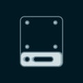Line Server, Data, Web Hosting icon isolated on black background. Flat filled outline style with shadow. Vector