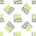 Line Server, Data, Web Hosting icon isolated seamless pattern on white background. Vector Royalty Free Stock Photo