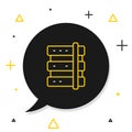 Line Server, Data, Web Hosting icon isolated on white background. Colorful outline concept. Vector