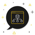 Line Server, Data, Web Hosting icon isolated on white background. Colorful outline concept. Vector