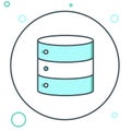 Line Server, Data, Web Hosting icon isolated on white background. Colorful outline concept. Vector