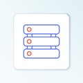 Line Server, Data, Web Hosting icon isolated on white background. Colorful outline concept. Vector Royalty Free Stock Photo
