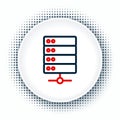 Line Server, Data, Web Hosting icon isolated on white background. Colorful outline concept. Vector Royalty Free Stock Photo