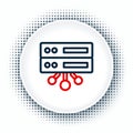 Line Server, Data, Web Hosting icon isolated on white background. Colorful outline concept. Vector Royalty Free Stock Photo