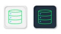 Line Server, Data, Web Hosting icon isolated on white background. Colorful outline concept. Vector Royalty Free Stock Photo
