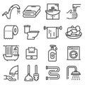 Line set of icons - bathroom.