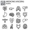 Line set. Medicine, viscera Royalty Free Stock Photo