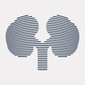 Line shape kidney logo vector Royalty Free Stock Photo