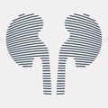 Line shape kidney logo vector Royalty Free Stock Photo