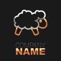 Line Sheep icon isolated on black background. Counting sheep to fall asleep. Colorful outline concept. Vector Royalty Free Stock Photo