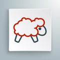 Line Sheep icon isolated on white background. Counting sheep to fall asleep. Colorful outline concept. Vector Royalty Free Stock Photo