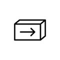 line shipping box icon on white background