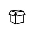 line shipping box icon on white background