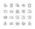 Line Shipping Icons Royalty Free Stock Photo