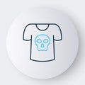 Line Shirt with skull icon isolated on white background. Happy Halloween party. Colorful outline concept. Vector Royalty Free Stock Photo