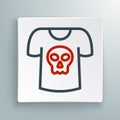 Line Shirt with skull icon isolated on white background. Happy Halloween party. Colorful outline concept. Vector Royalty Free Stock Photo