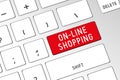 On-line shoppiing - 3D computer keyboard Royalty Free Stock Photo