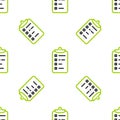 Line Shopping list icon isolated seamless pattern on white background. Vector Royalty Free Stock Photo