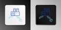 Line Shutdown of factory icon isolated on grey background. Industrial building. Colorful outline concept. Vector