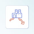 Line Shutdown of factory icon isolated on white background. Industrial building. Colorful outline concept. Vector