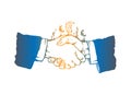 line silhouette handshake symbol euro