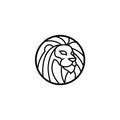 Line and silhouette lions for arms Royalty Free Stock Photo