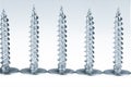 Line of silver screws toned grey Royalty Free Stock Photo