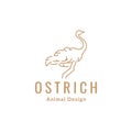 Line simple bird ostrich logo design vector graphic symbol icon sign illustration creative idea