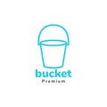 Line simple bucket blue logo design vector graphic symbol icon sign illustration creative idea