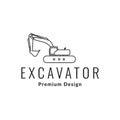 Line simple excavator logo design vector graphic symbol icon sign illustration creative idea Royalty Free Stock Photo