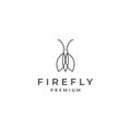Line simple firefly insect logo symbol icon vector graphic design illustration idea creative Royalty Free Stock Photo
