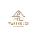 Line simple wood warehouse logo symbol icon vector graphic design illustration idea creative Royalty Free Stock Photo