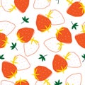 Line sketch Fresh summer strawberry fruits seamless pattern Vector EPS 10,Design for fashion , fabric, textile, wallpaper, cover, Royalty Free Stock Photo