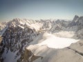 People in the Vallee Blanche, Chamonix, France, Full of skiers in the valley, touristic place Royalty Free Stock Photo