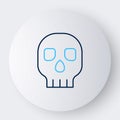 Line Skull icon isolated on white background. Happy Halloween party. Colorful outline concept. Vector Royalty Free Stock Photo