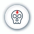 Line Skull icon isolated on white background. Happy Halloween party. Colorful outline concept. Vector Royalty Free Stock Photo