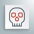 Line Skull icon isolated on white background. Happy Halloween party. Colorful outline concept. Vector Royalty Free Stock Photo
