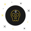 Line Skull icon isolated on white background. Happy Halloween party. Colorful outline concept. Vector Royalty Free Stock Photo