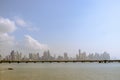 Line of skyscrapers seen from the old town of panama city panama on a sunny day