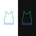 Line Sleeveless T-shirt icon isolated on white and black background. Colorful outline concept. Vector