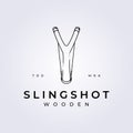 line slingshot monoline logo vector illustration design, simple minimalist template