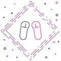 Line Slipper icon isolated on white background. Flip flops sign. Colorful outline concept. Vector Illustration Royalty Free Stock Photo