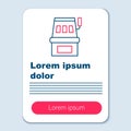 Line Slot machine icon isolated on grey background. Colorful outline concept. Vector